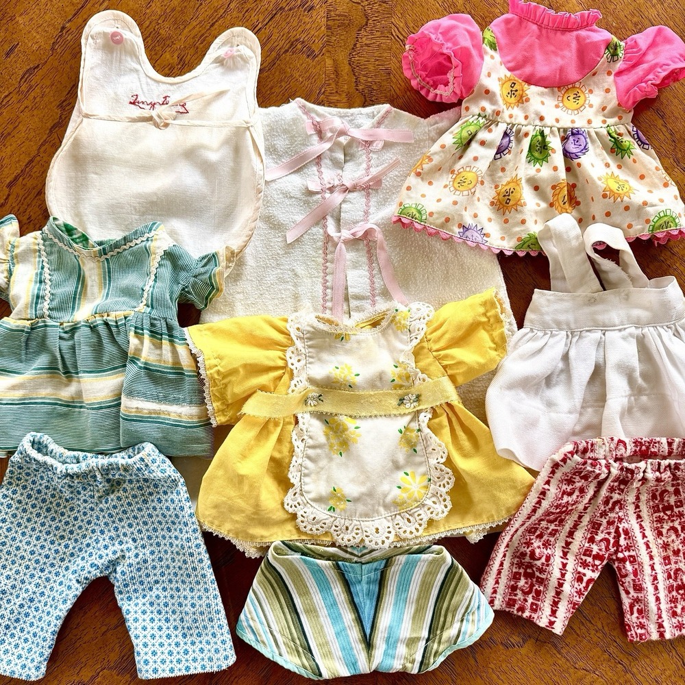 VTG Doll Clothes Lot Tiny Tears 1950s 12"-15" Baby Doll Dress NOT Perfect